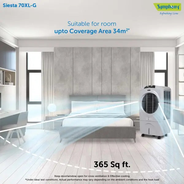 Symphony Siesta 70 XL Desert Air Cooler (70L, Grey)