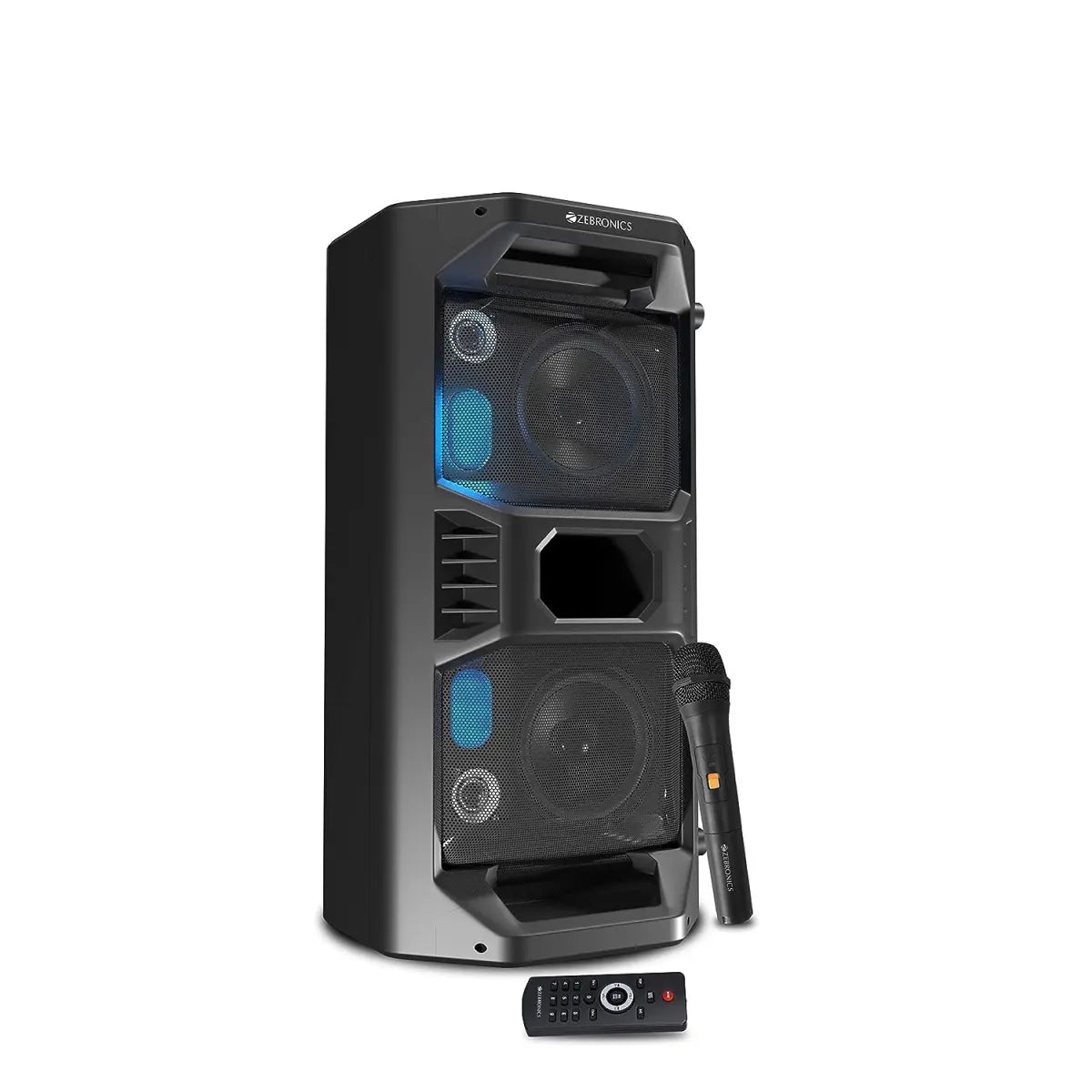 Zebronics Zeb-Space Deck PRO Wireless Bluetooth 40W Boombox Party Portable Speaker Supporting LED Display, RGB Lights, USB, SD Card, AUX, MIC in, FM, TWS & Comes with Wireless MIC + Remote Control.