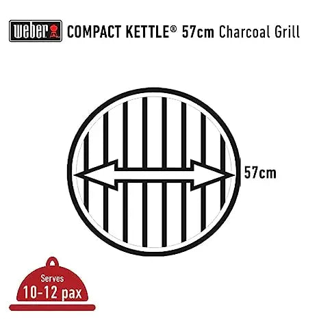 Weber 57CM Compact W/Therm BLK AslA Charcoal Grill (Black)