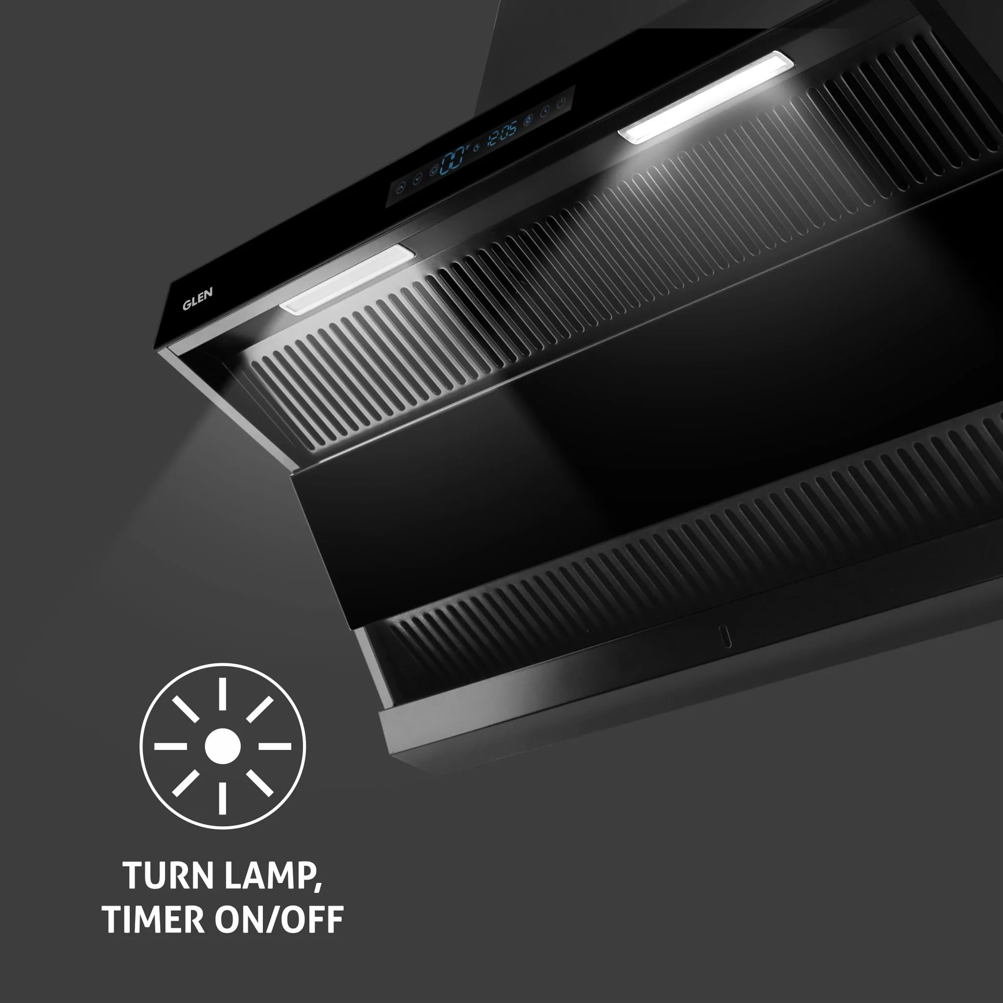 Glen Auto Clean Chimney with Double Draft Suction, Inverter Technology, BLDC Motor 60cm 1400 m3/h - Black (CH 6076 AC)
