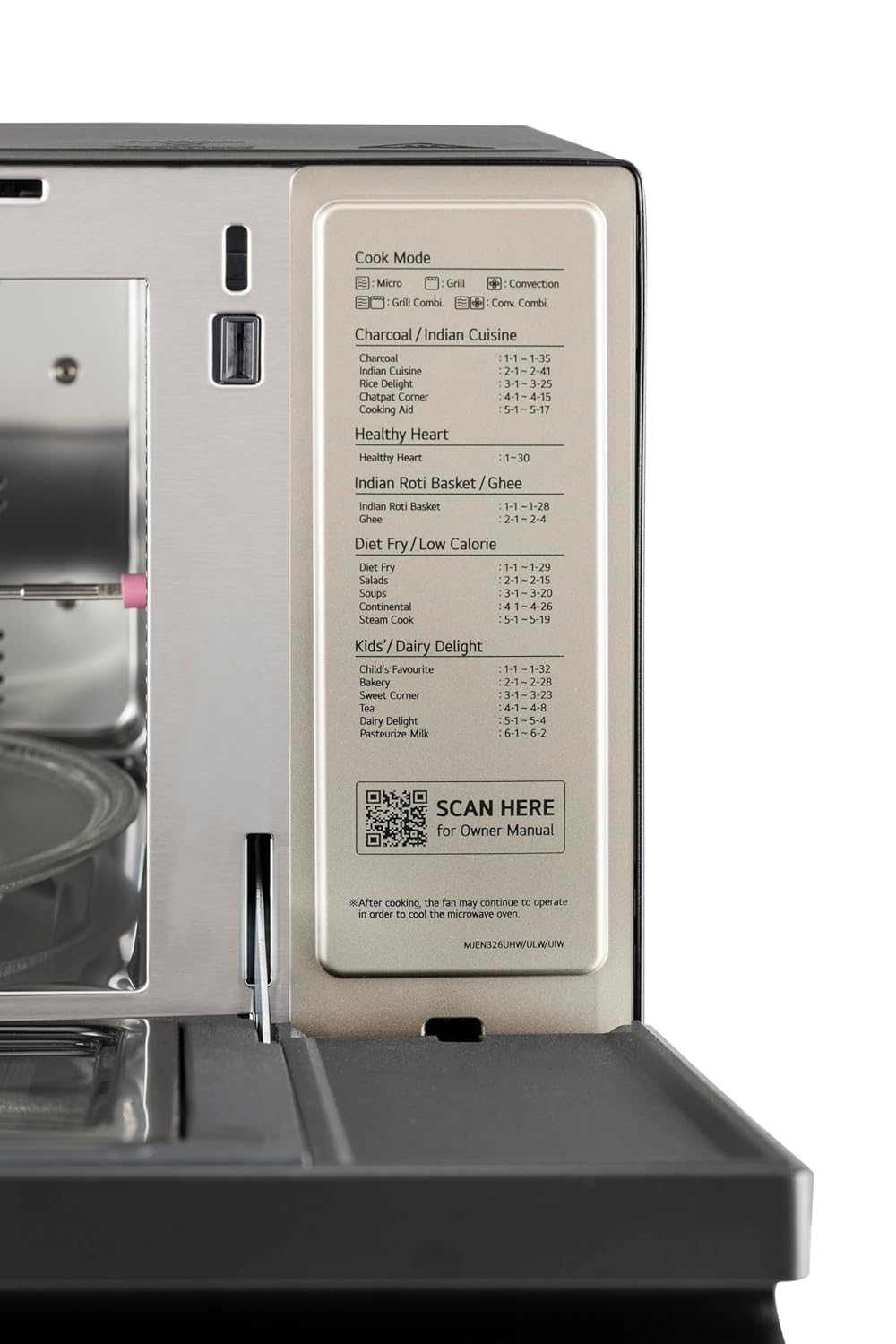 LG 32 L Scan to Cook Wi-Fi Enabled Charcoal Convection Healthy Microwave Oven MJEN326ULW