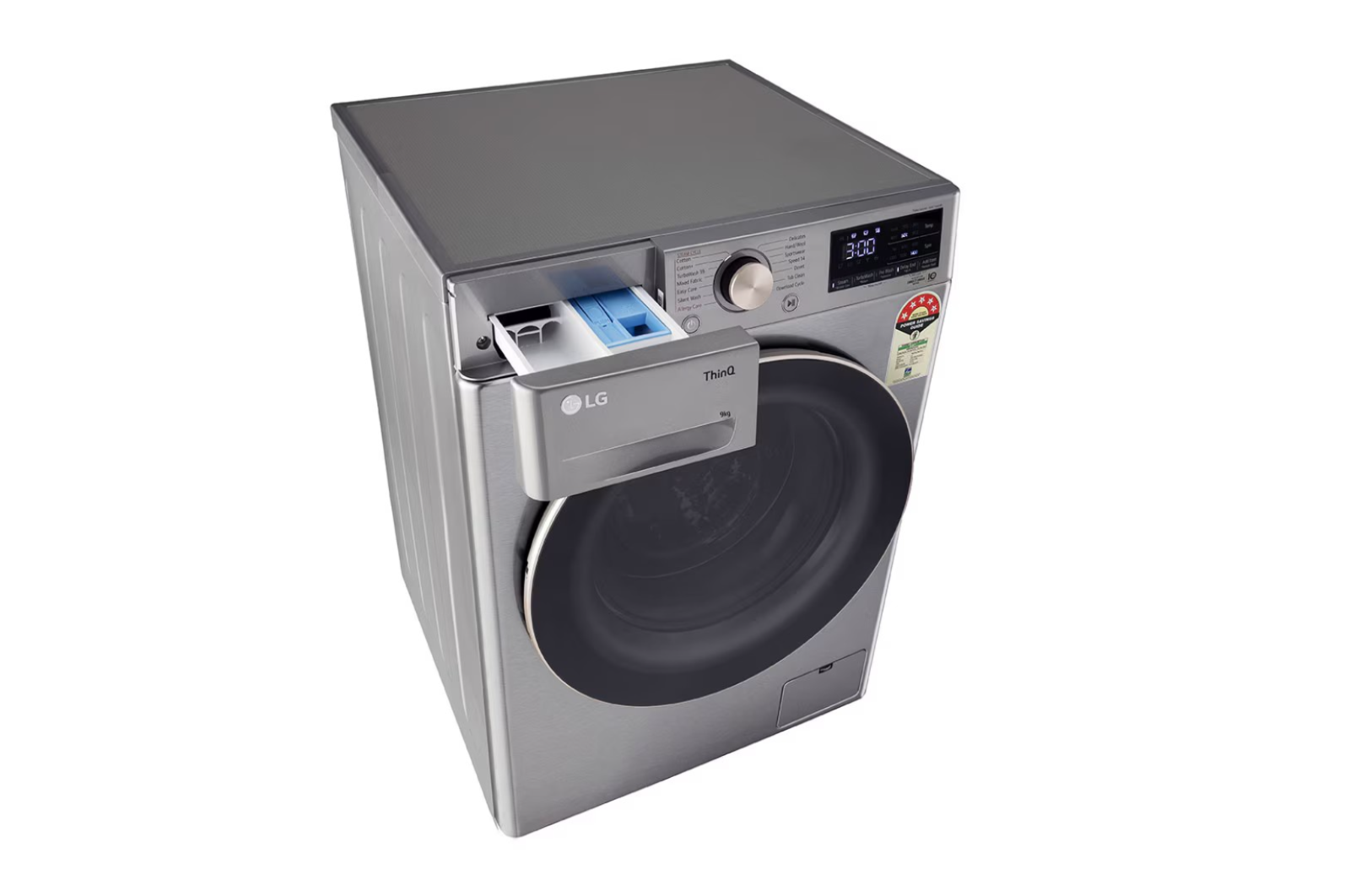 LG 9Kg Front Load Washing Machine FHP1209Z7P AI Direct Drive Platinum Silver