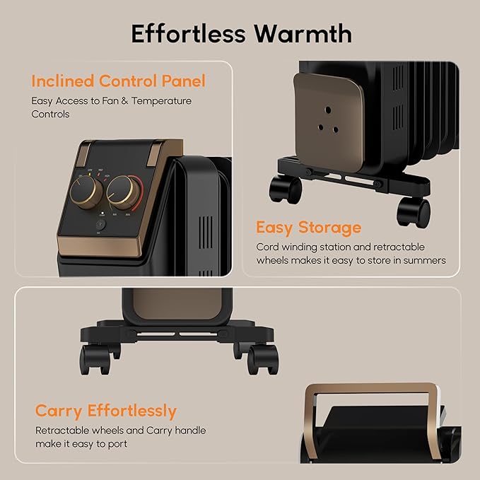 Havells Hestio Black 9 Fin OFR 2400 W