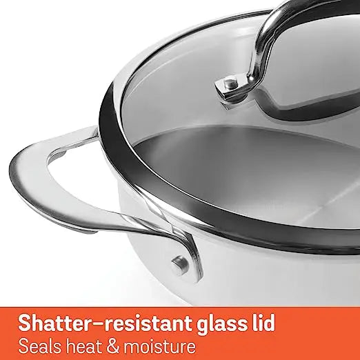 Meyer Select Stainless Steel Covered Sauteuse Gas and Induction Base 70671 24cm Silver