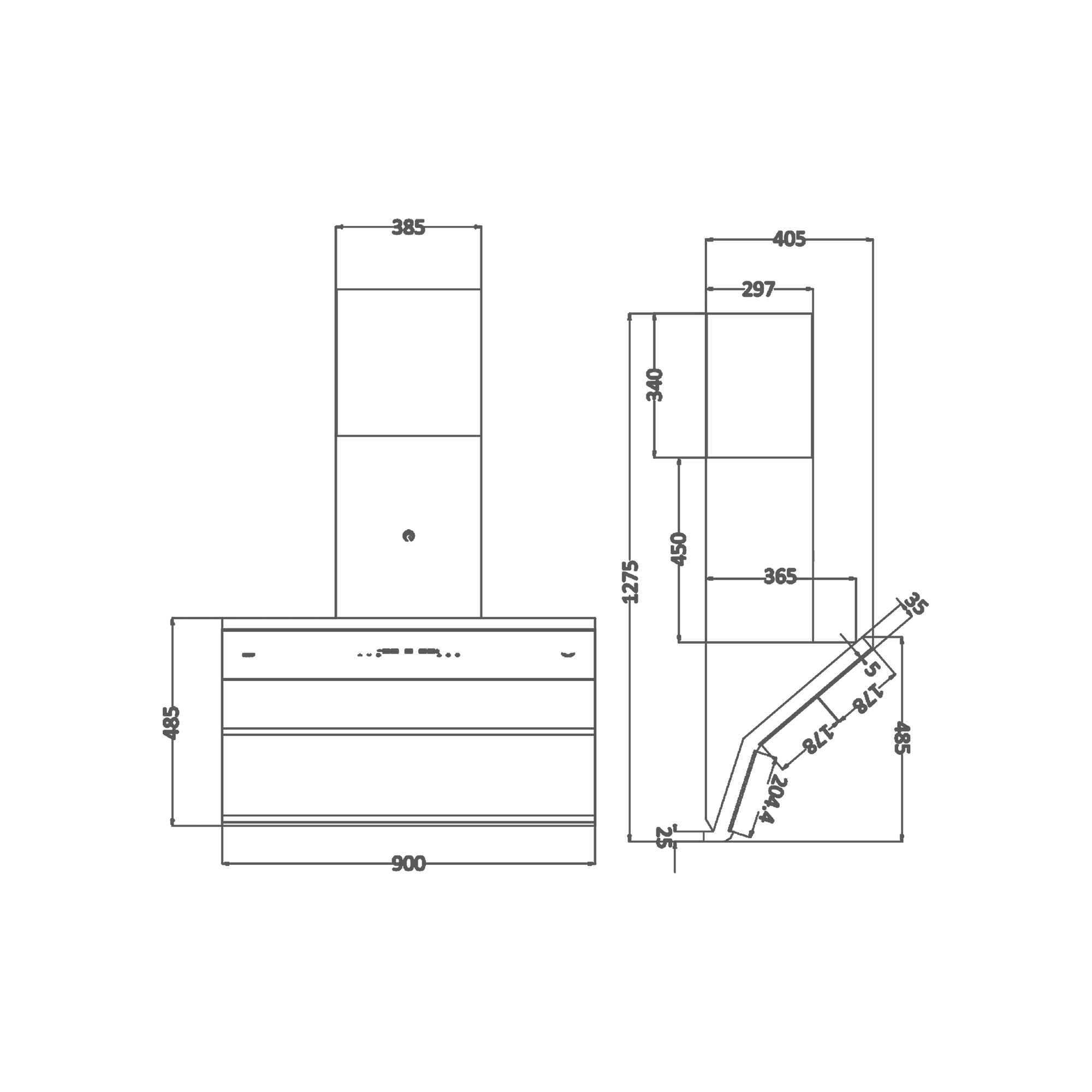 Kaff FALCON DX 90 - Energy Efficient Chimney with LED Lights