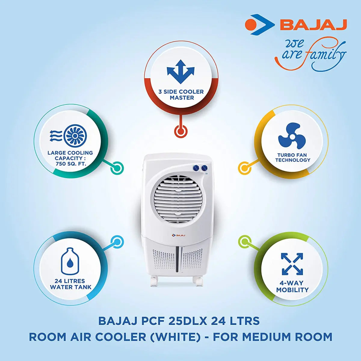 Bajaj Icon PCF 25 DLX Air Cooler 24L White
