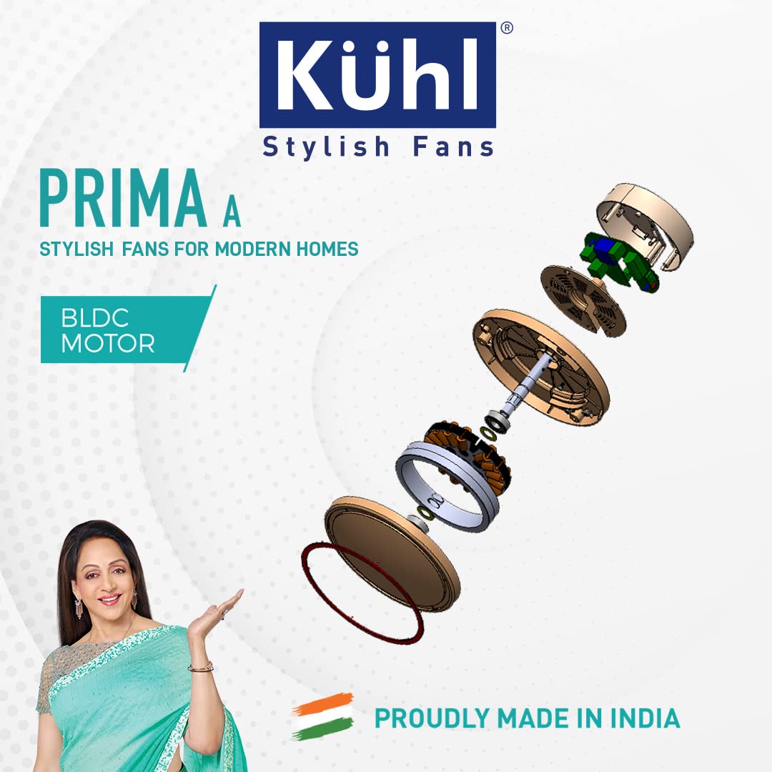 KUHL Prima A Stylish BLDC Fan | 5-Star Rated Marked Brown