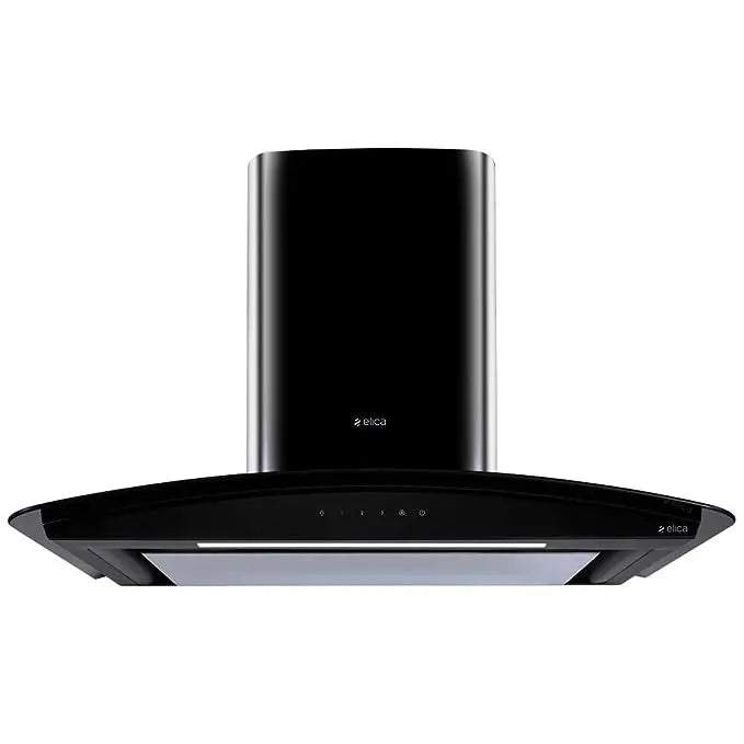 Elica Deep Silent Kitchen Chimney with EDS3 Technology (Glace EDS HE LTW 90 BK NERO T4V LED S, 1 3D Filter, Touch Control, Black)