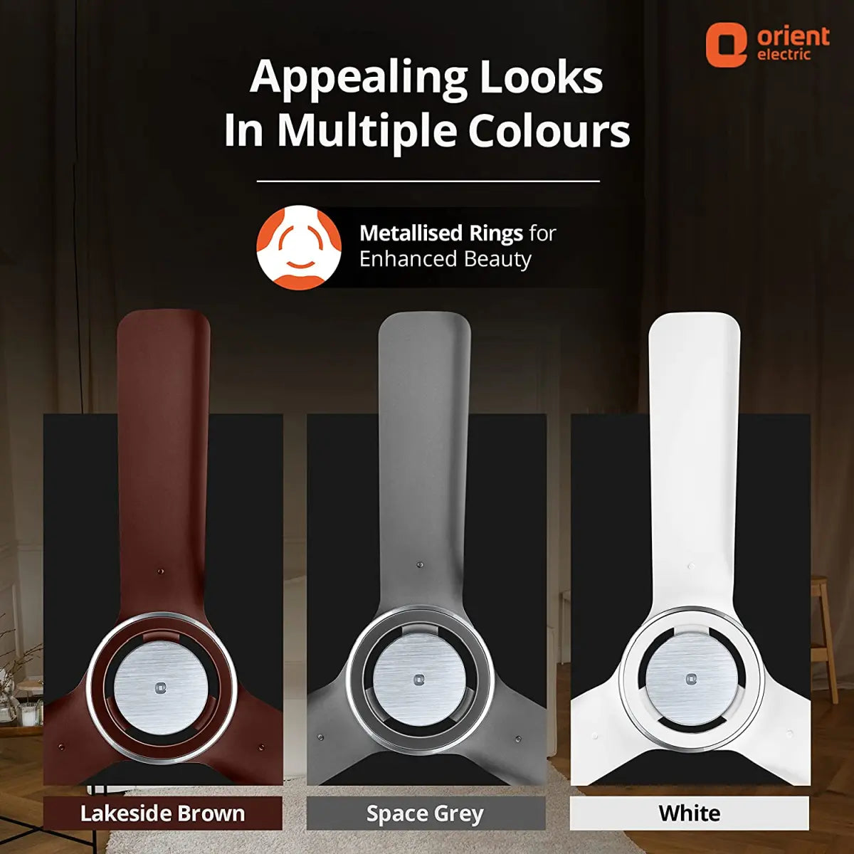 Orient Electric I Float 1200mm 32W Intelligent BLDC Ceiling Fan for Home  BLDC Ceiling Fan  (Brown)
