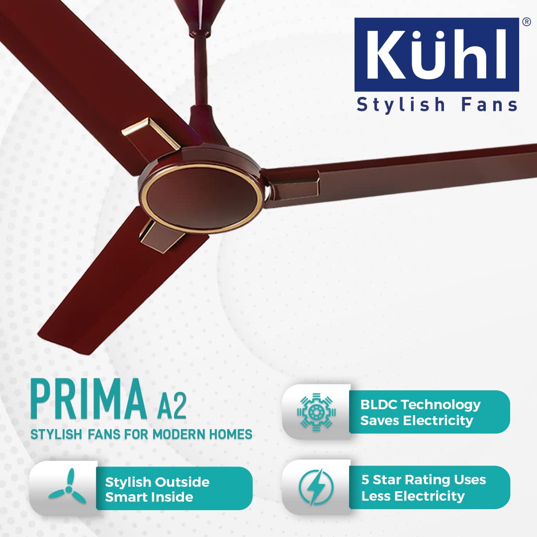 KUHL Prima A2 Stylish BLDC Fan Marked Brown