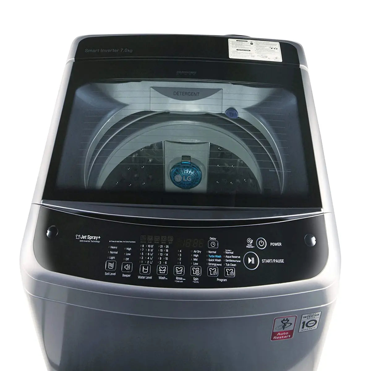 LG 7 Kg Inverter Fully-Automatic Top Loading Washing Machine (T8077NEDL1, Free Silver)