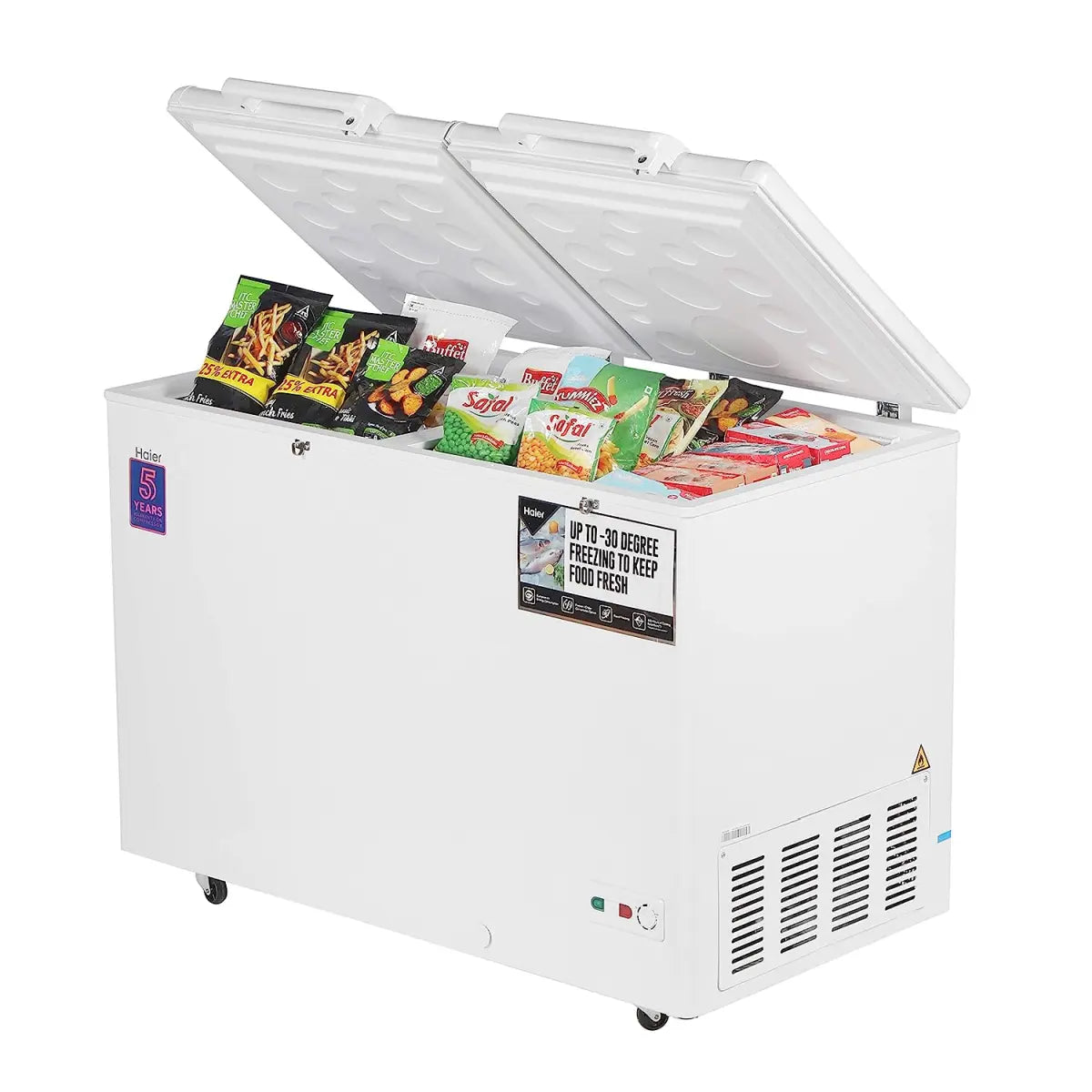 Haier HCC400HC - Double Door Hard Top Deep Freezer, Convertible, Net Storage Volume 379 liters, White