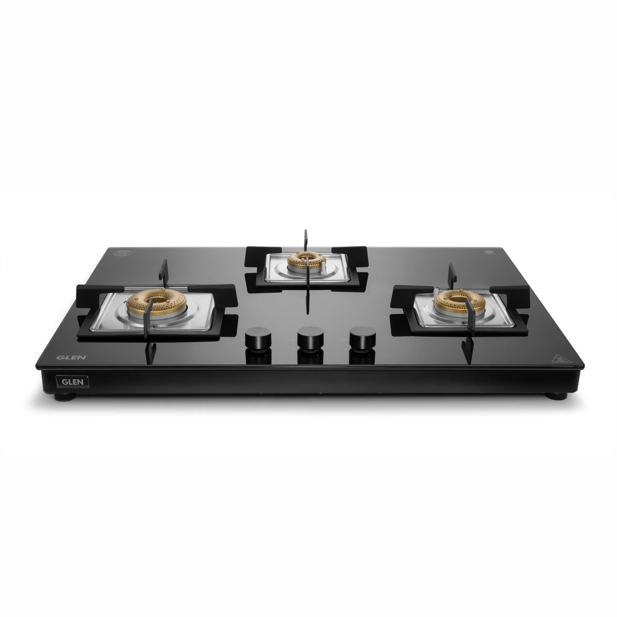 Glen 3 & 4 Burner Ultra Slim Free Standing Hob | 8 MM Toughened Glass | Black |Forged brass burners |Warranty 2 Years Standard & 5 Years Glass (4 Burner)