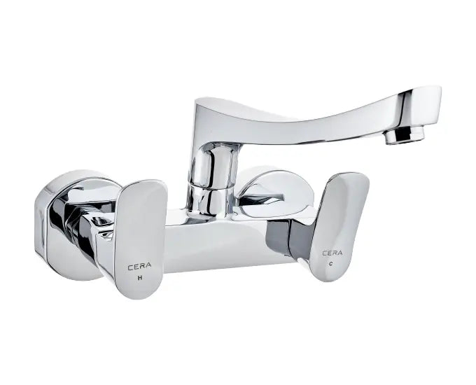 Cera Perla F1012511 Brass Single Lever Sink Mixer (Silver)