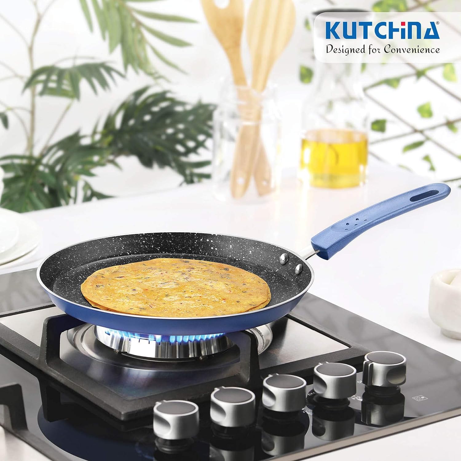 KUTCHINA Endura Omni Tawa 4 Layer Non-Stick Cookware with Marble Finish 30 CM