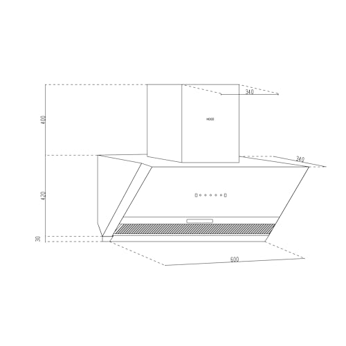 Glen Auto Clean Glass Filterless Chimney with Motion Sensor 1200 m3/h 60cm (CH6064AC60)