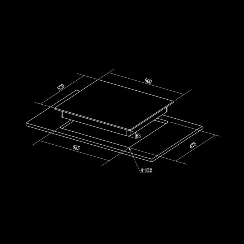 Hafele Altius fS 460 60cm 4-Burner Gas Cooktop