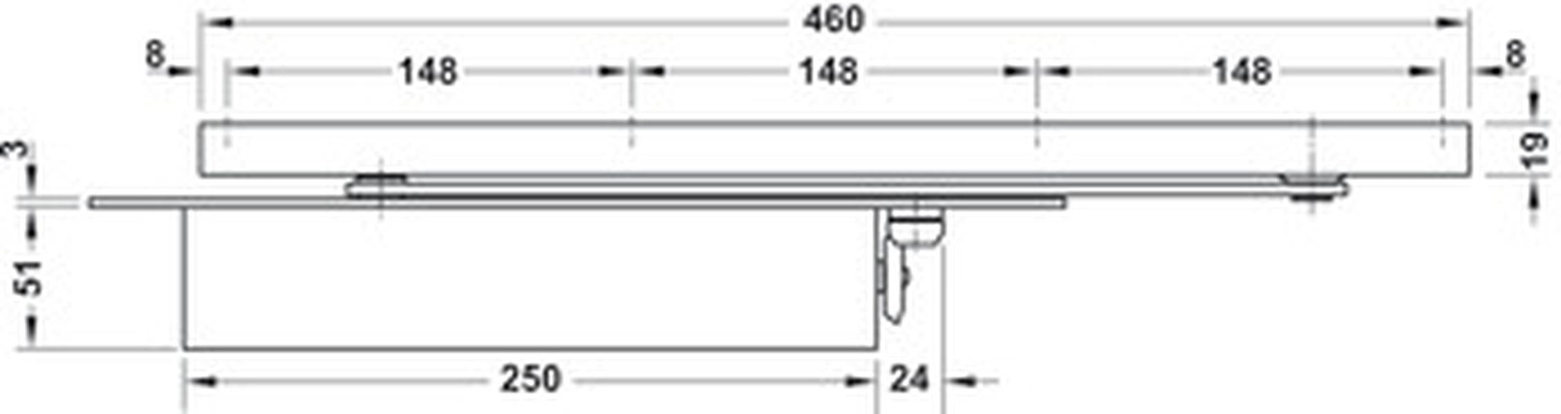 hafele DCL 70 Concealed Cam Efficient Door Closer With Hold Open 931.84.389