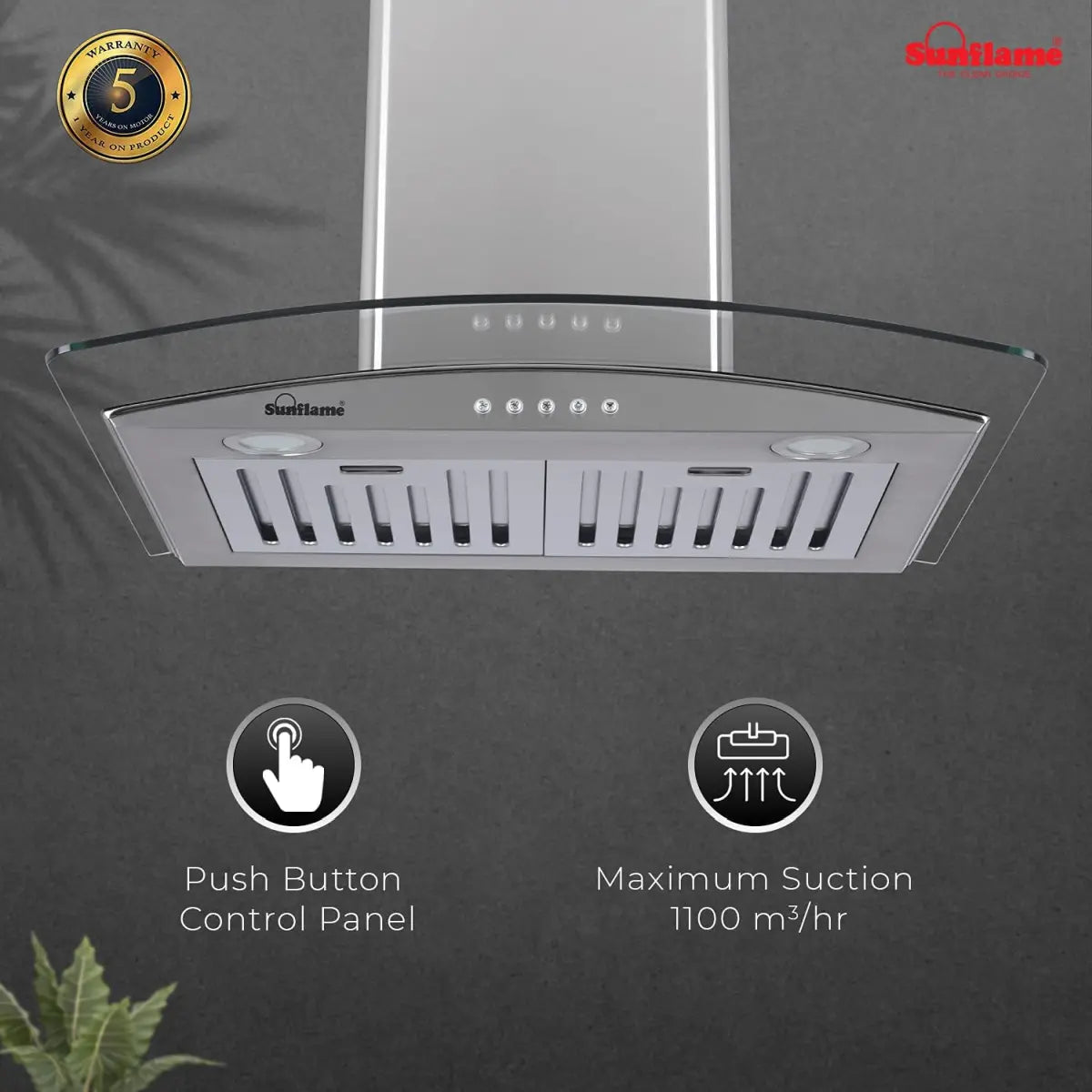 Sunflame lotus chimney 60 SS ac dx