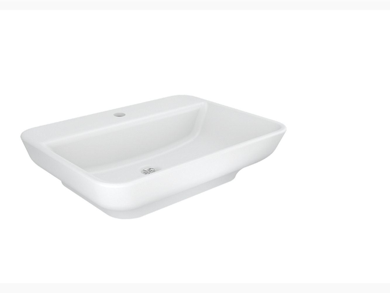 kohler K-75376IN-1-0 600mm vessel basin with single faucet hole in white