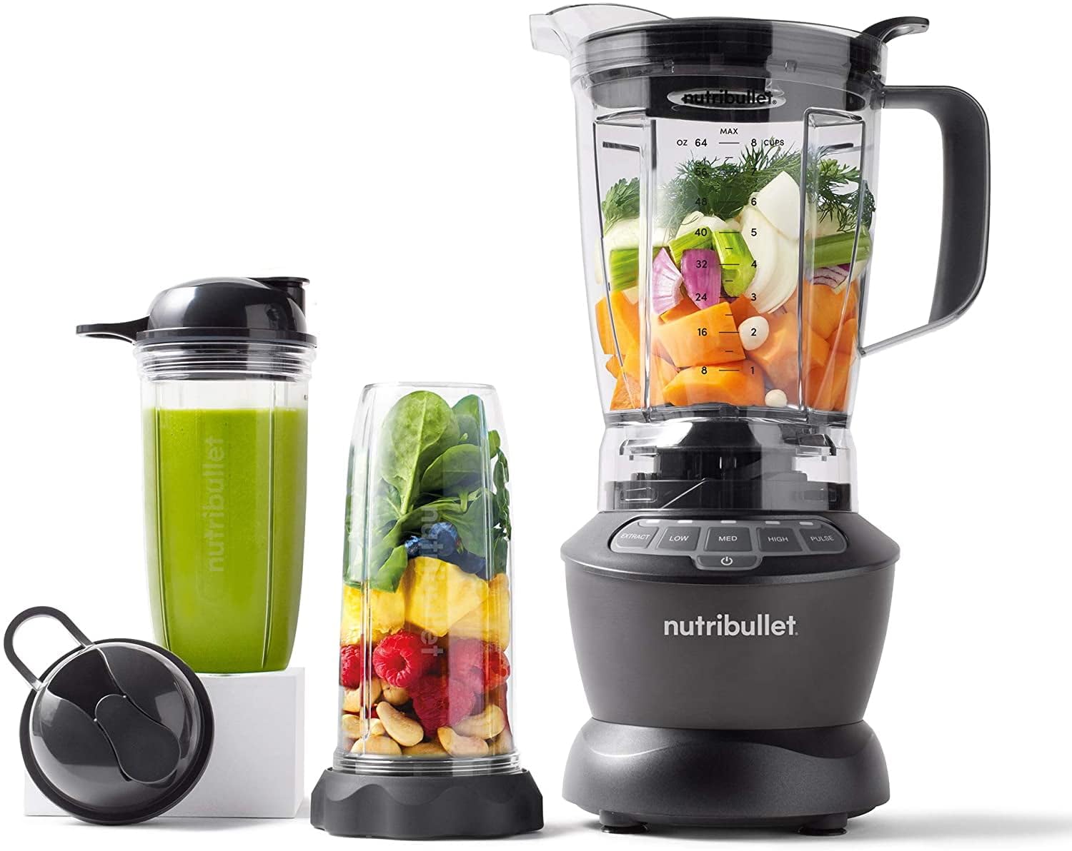 Nutribullet 1200W Combo Blender Mixer: The Ultimate Kitchen Appliance for Blending, Grinding, and Processing - Includes 3 Unbreakable Jars, 1.8L Pitcher, and Tamper - The Original Nutribullet