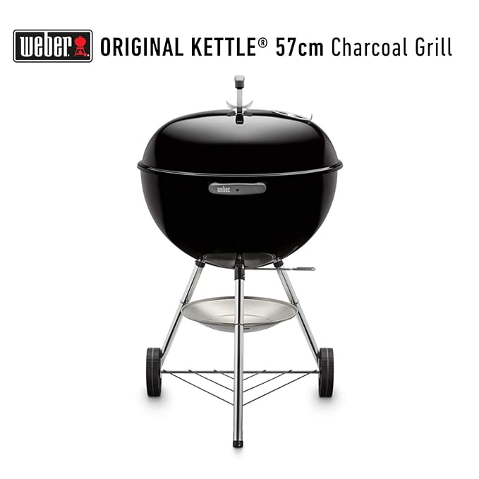 Weber 57Cm Orlg Kettle W/Therm Blk Asia Charcoal Free Standing Grill (Black)