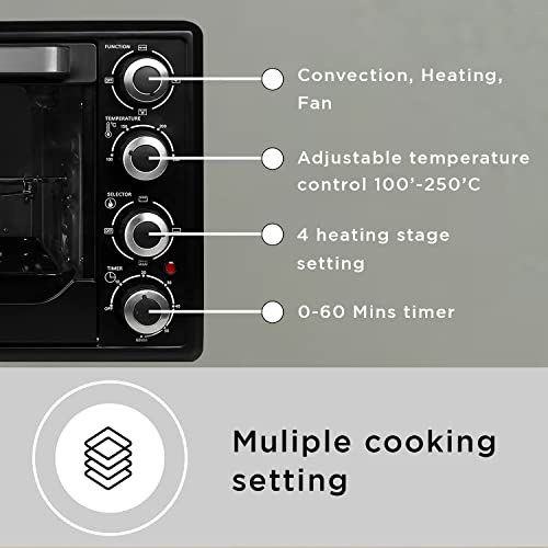 Faber FOTG BK 60 Liter (OVEN TOASTER GRILLER FOTG 60L,) Black, Medium