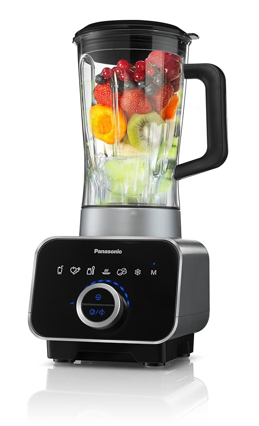 Panasonic MX-ZX1800 High Speed Blender with Ice Jacket Accessory, Die Cast Aluminum, BLACK, Medium
