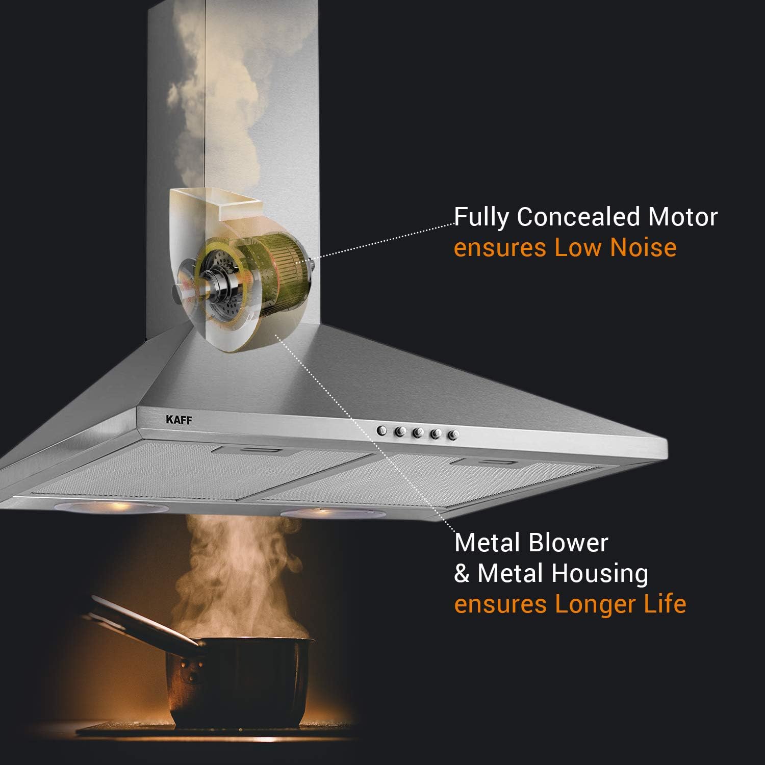 KAFF 60 cm 925 m3/h Chimney (META 60, Grey)