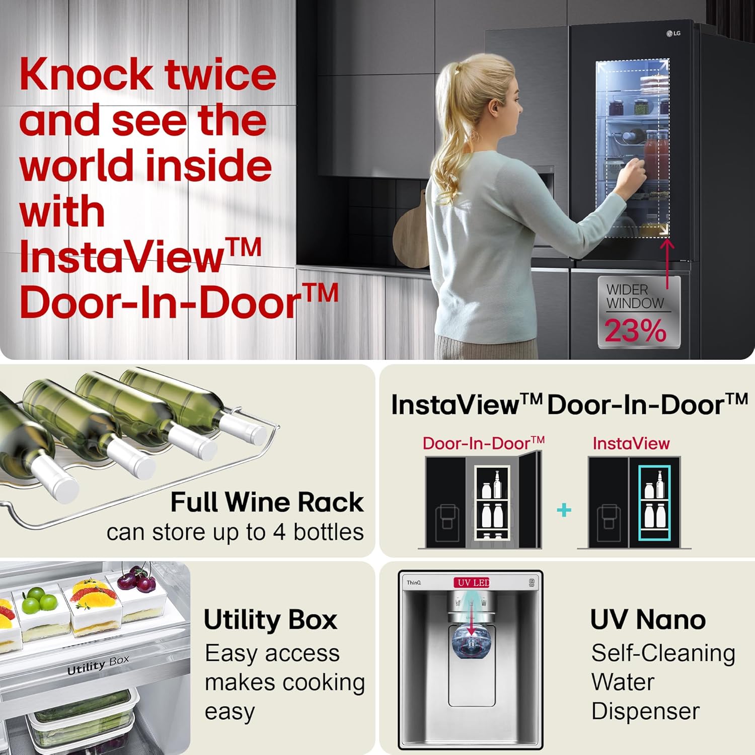 LG GL-X257AMC3 630L 3 Star Frost-Free Door-In-Door Side-By-Side Refrigerator
