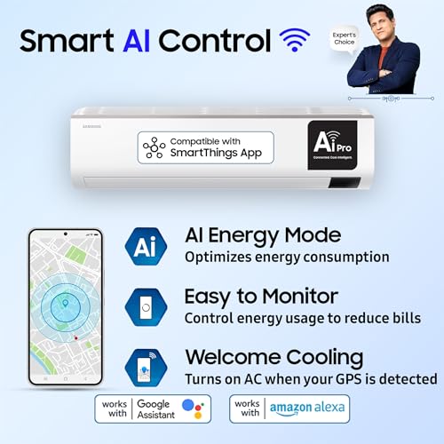 Samsung 2 Ton 3 Star Wi-fi Enabled Inverter Split AC (Copper, Convertible 5-in-1 Cooling Mode, Anti-bacterial Filter, 2023 Model AR24CYLZABE White)