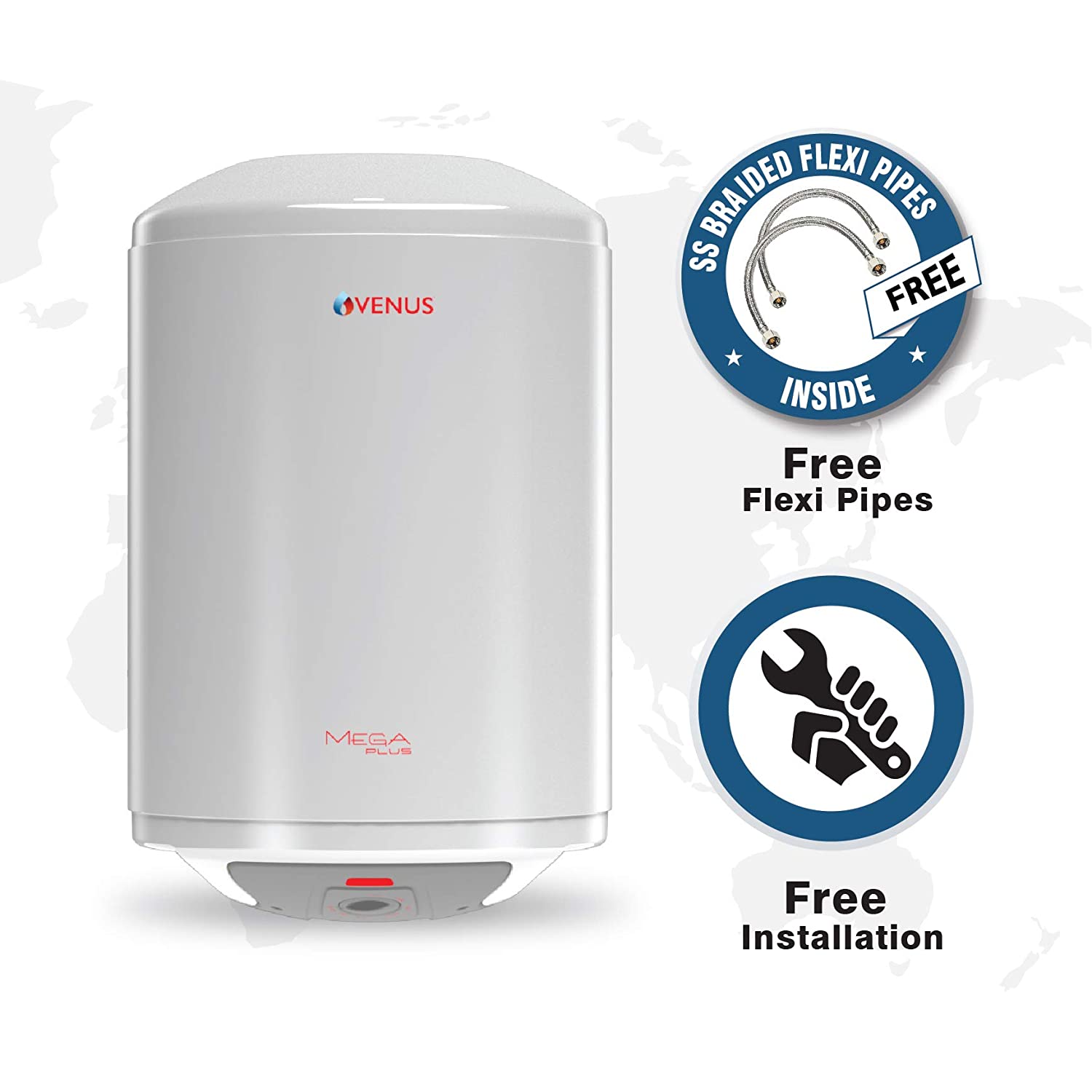 Venus MegaPlus 25EV 25-Litre Storage Water Heater (White, BEE Star Rating - 3 Stars):ISI Marked