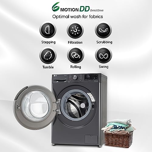 LG 9 Kg (Wash) / 5 Kg (Dry), Ai Direct Drive Technology, Steam, TurboWash & Wi-Fi Fully Automatic Front Load Washer Dryer (FHD0905SWM, Intelligent & Convenient Fabric Care, Allergy Care, Midd