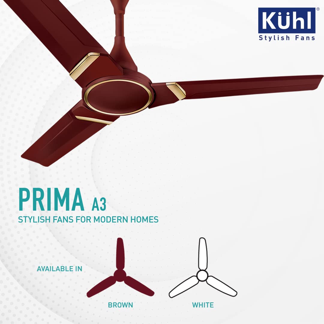 KUHL Prima A3 Stylish BLDC Fan Low Power 28W Marked Brown