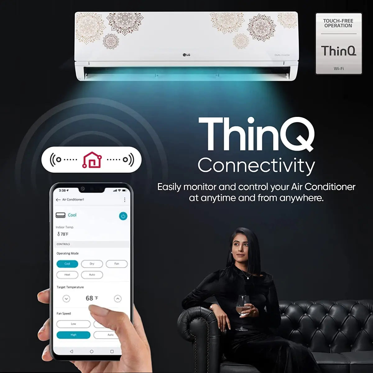 எல்ஜி ஸ்பிளிட் ஏசி 1 டன் RS-Q14MWZE 5 ஸ்டார் வித் டூயல் இன்வெர்ட்டர் வைஃபை வைட்