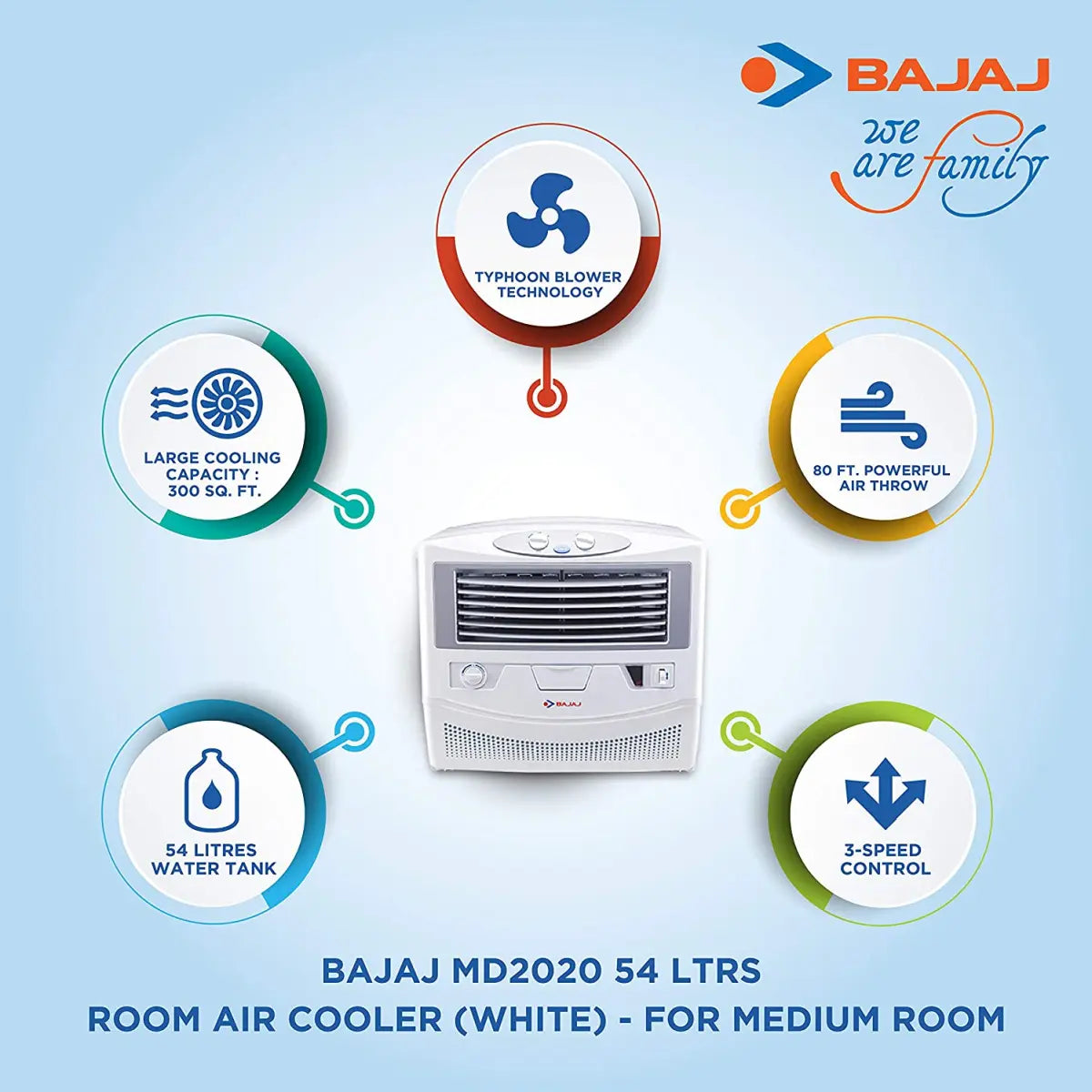 Bajaj MD 2020 54L Window Air Cooler