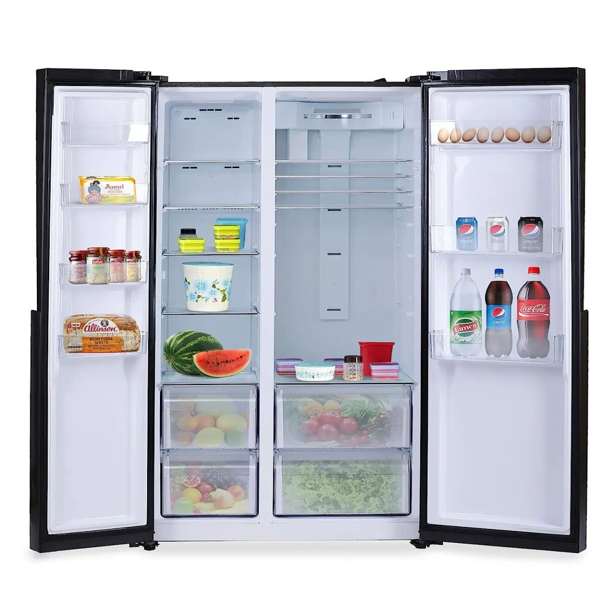 Haier 565 L Inverter Frost-Free Side-by-Side Refrigerator (HRF-619KS, Black Silver)
