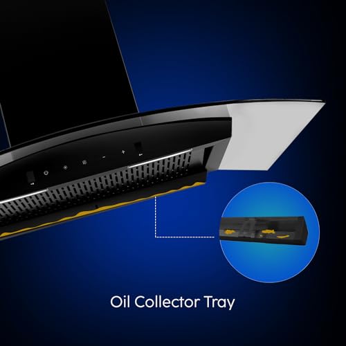 Glen 90cm 1200m³/hr BLDC Filterless Autoclean Chimney|Inverter Technology|Touch & Gesture Control|12 Yrs on Motor, 1 Yrs Comprehensive Warranty by Glen(6071 BLDC BLACK 90cm)