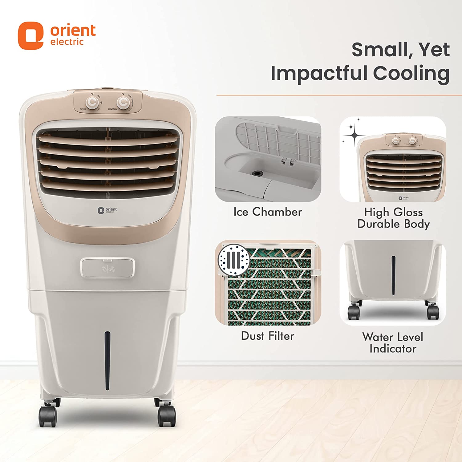 Orient Electric Premia 45L Personal Air Cooler (Beige)