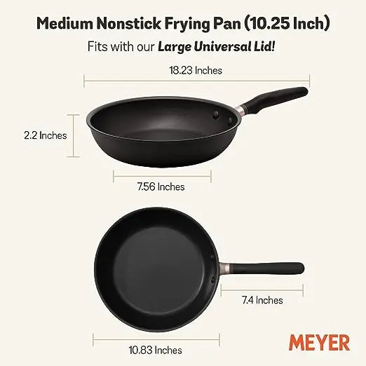 Meyer Accent Nonstick Open Frying Pan Gas and Induction Base 81218 20cm Matte Black