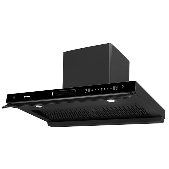 Faber 4in1 Hood Aero Smart 1400 m³/hr Filterless Autoclean 90cm Chimney|Air Purifier+Fan|Touch & Gesture Control |T-Shape  AeroSmart FL HC TC BK 90
