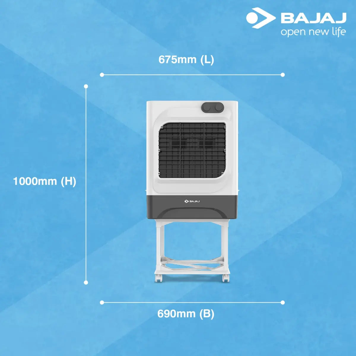 BAJAJ MDB60 Dessert AIR Cooler,60L, with Typhoon Blower Technology White