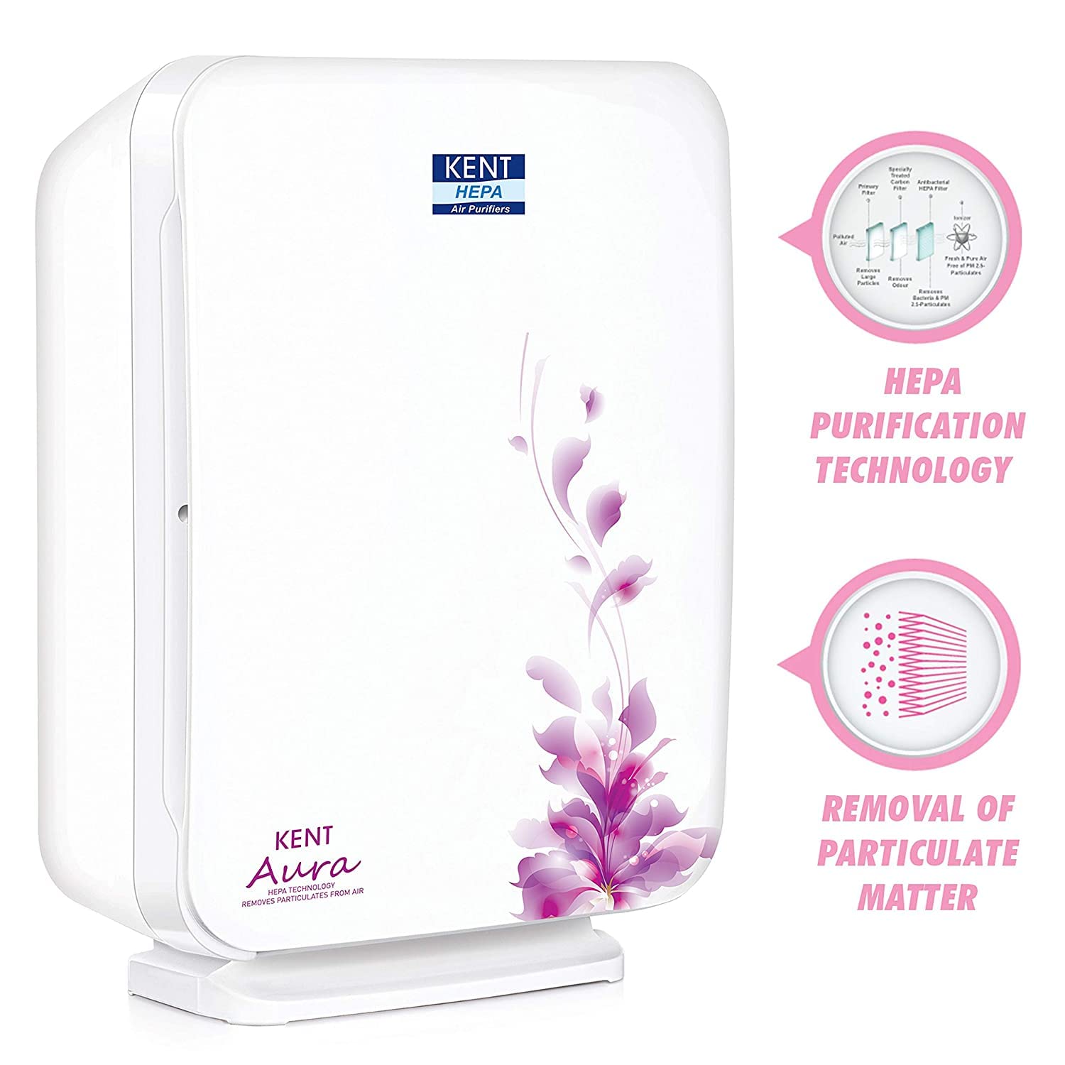 Kent 15002 Aura Air Purifier Child Lock Feature white