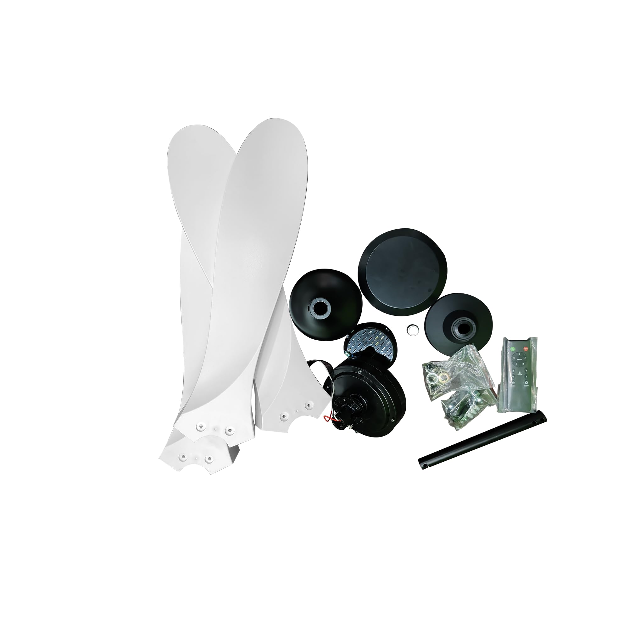 eFF4 asper 1200mm 3 Blade 5 Star BLDC Ceiling Fan, with Aerodynamic ABS Blades and remote control (Black and White)