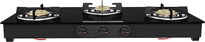 Bosch Series 4 Tabletop Black Glass Gas hob 80 cm 3 Burner (PNW1E6V10I) Manual Ignition