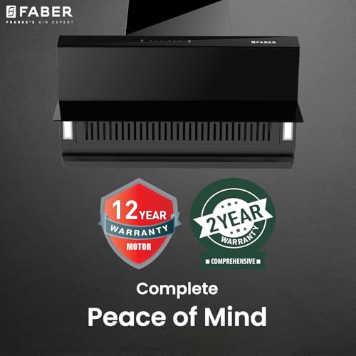 Faber Artemis 75cm 1200m³/hr Filterless Kitchen Chimney|Slant Body|T-Shape Panel|Autoclean Alarm|Moodlight|Touch&Gesture|12Yr on Motor,2Yr Comprehensive Warranty by Faber|Hood Artemis IN HC S