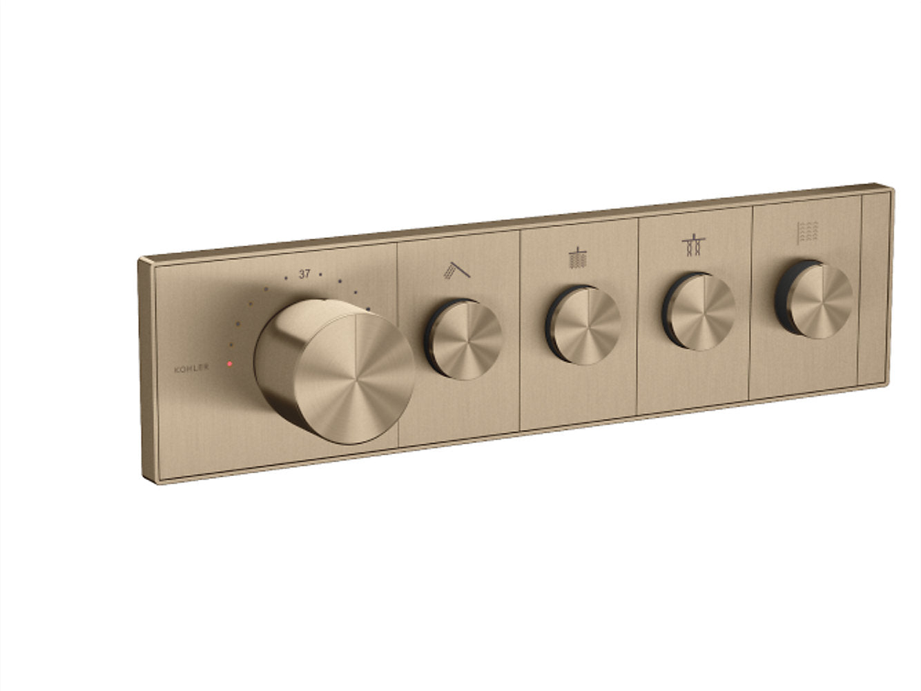 kohler K-26348IN-9-CP Recessed thermostatic mechanical 4 outlet trim in polished chrome