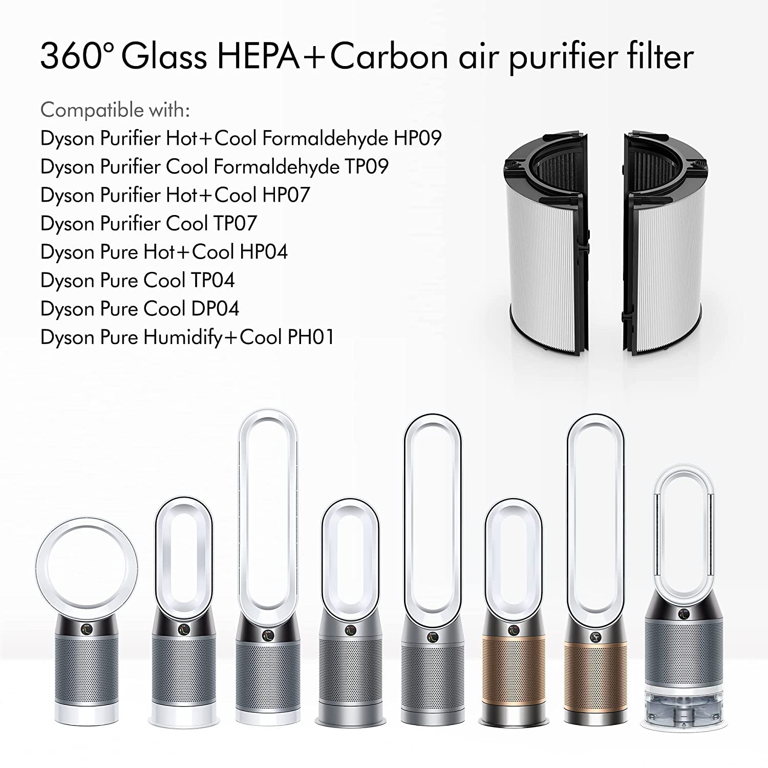 Dyson 360° Combi Glass HEPA & Carbon Replacement Filter (TP/HP-04/06/07/09, PH01)