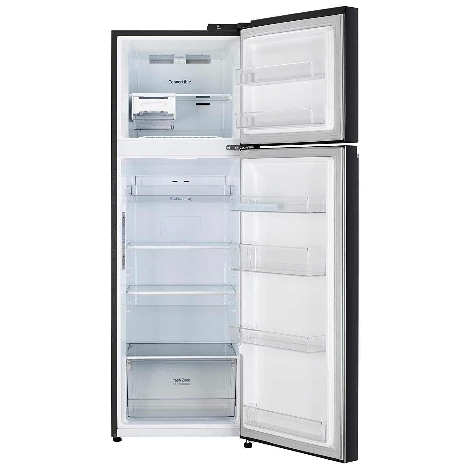 LG 272 L 3 Star Frost-Free Smart Inverter Wi-Fi Double Door Refrigerator (GL-T312TESX, Ebony Sheen, Convertible & Door Cooling+, Gross Volume – 289 Ltr.)