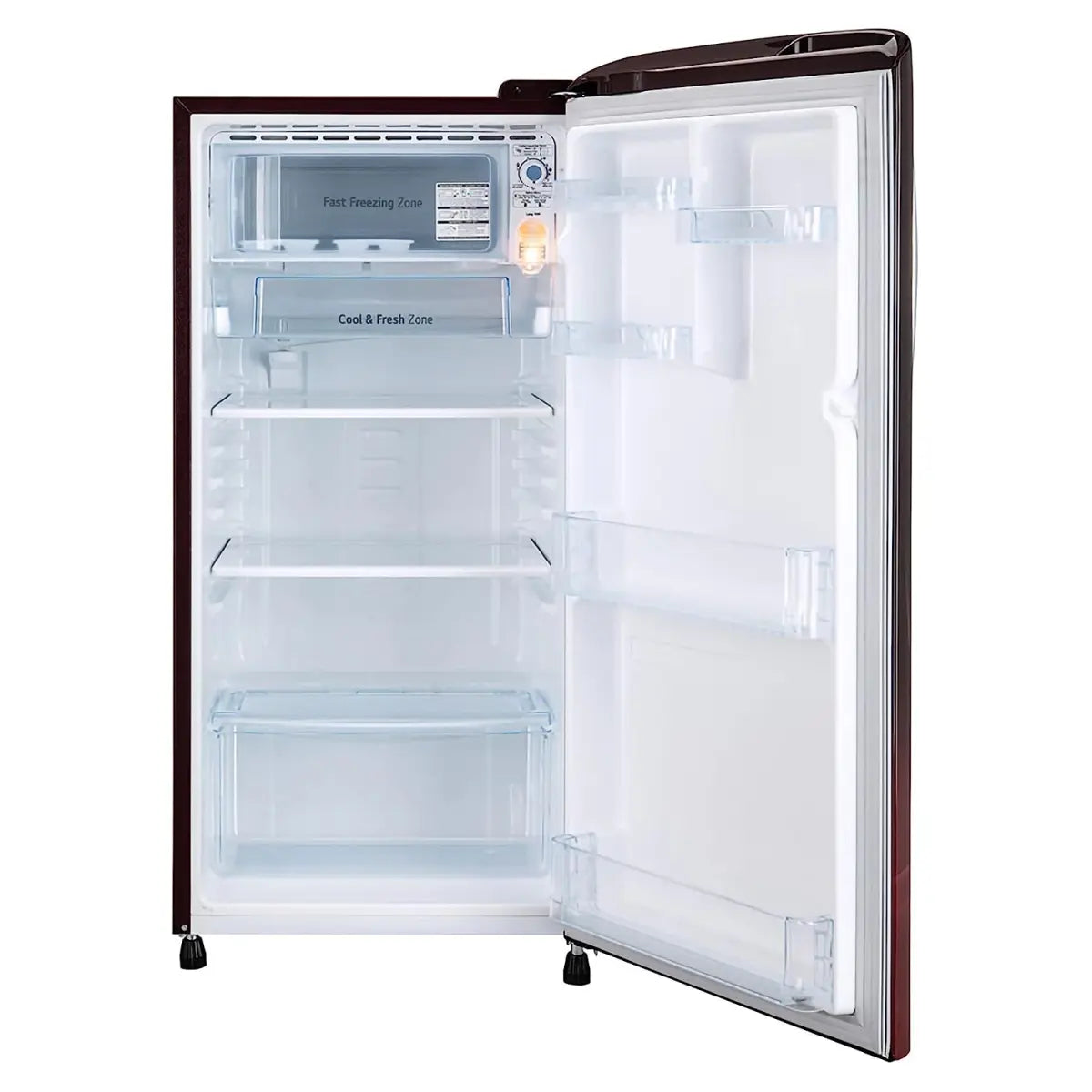 LG 185 L 3 Star Direct-Cool Single Door Refrigerator (GL-B201ASPD, Scarlet Plumeria, Moist 'N' Fresh, Gross Volume- 190 L)